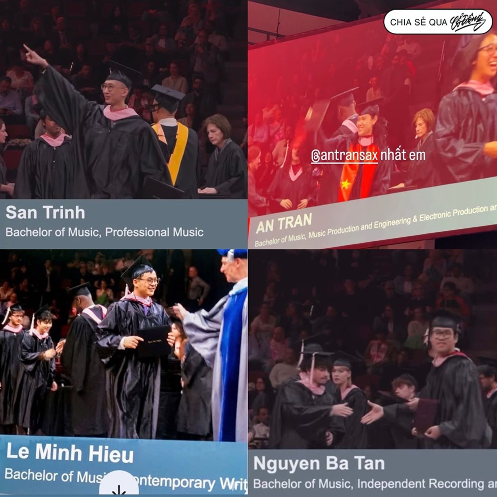 KHOẢNH KHẮC 4 SINH VIÊN VIỆT NHẬN BẰNG TỐT NGHIỆP TẠI BERKLEE COLLEGE OF MUSIC