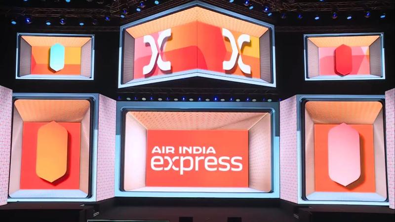Immersive anamorphic LED content for the Air India Express Brand Identity and Livery Launch
