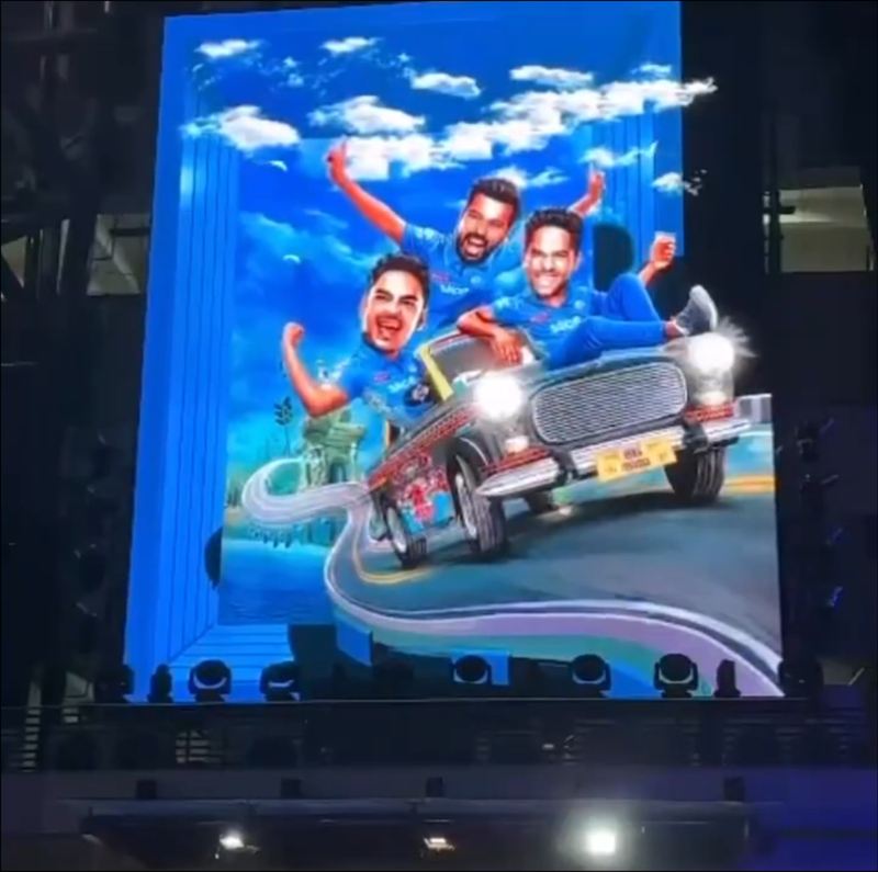 Immersive anamorphic LED content for Mumbai Indians IPL matches at Wankhede Stadium