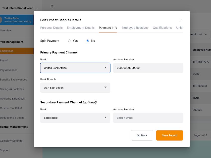 Direct Bank Payments