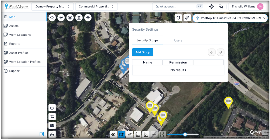 The right panel security functionality