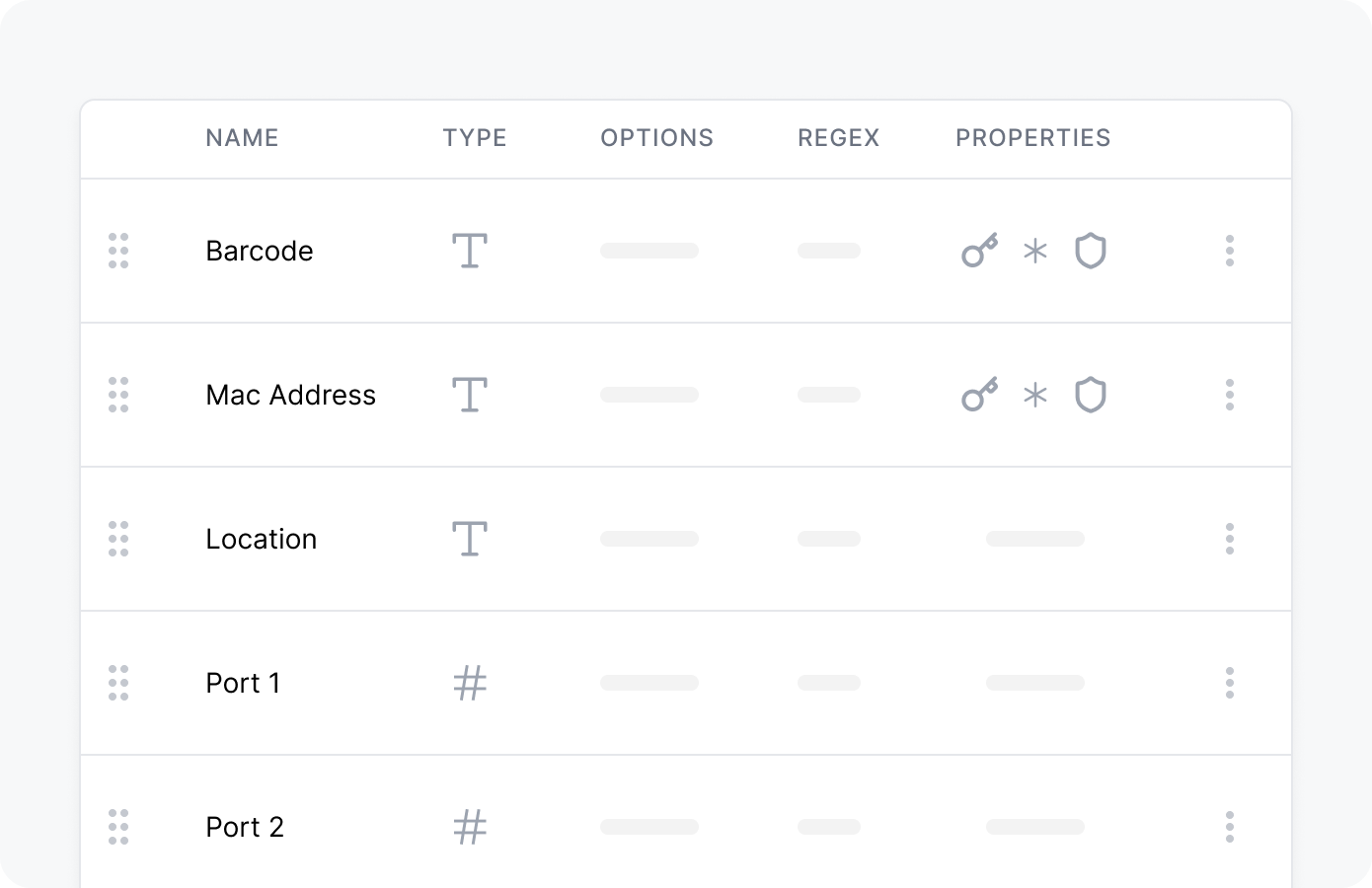 Profile Property grid