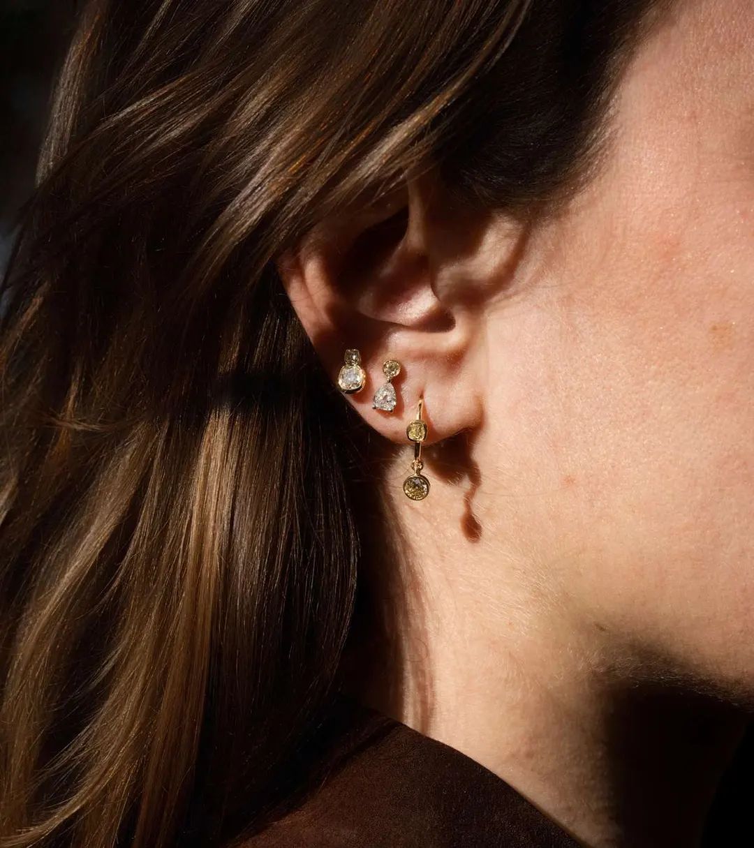 Old Mine Cut Earrings No. 12
