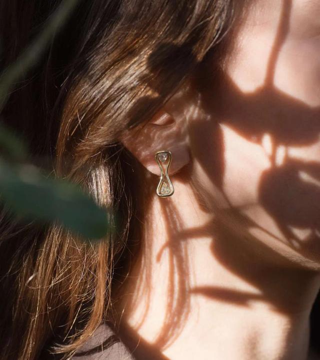 Old Mine Cut Earrings No. 10, LM Gems