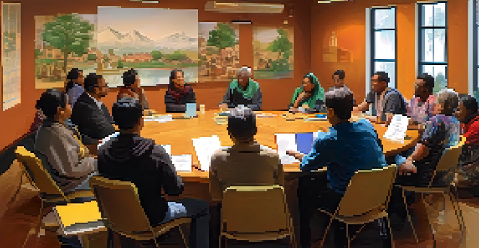 Citizens participating in a workshop session organized by a local community group.