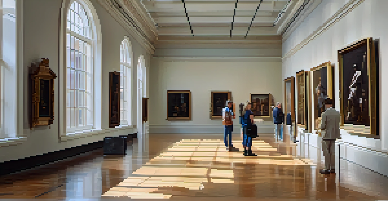 The interior of the St. Louis Art Museum featuring a gallery with classical and contemporary art, illuminated by natural light and elegant architecture.