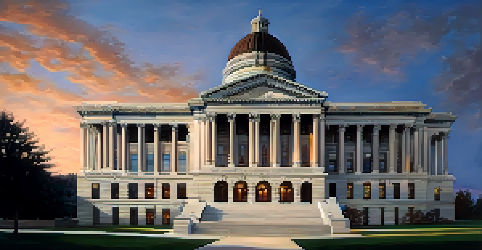 The Missouri State Capitol building at twilight with ghostly figures appearing in the windows, highlighting its grand architecture.