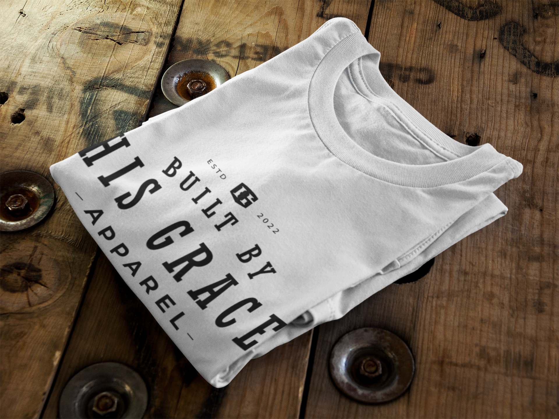 Folded t-shirt on table