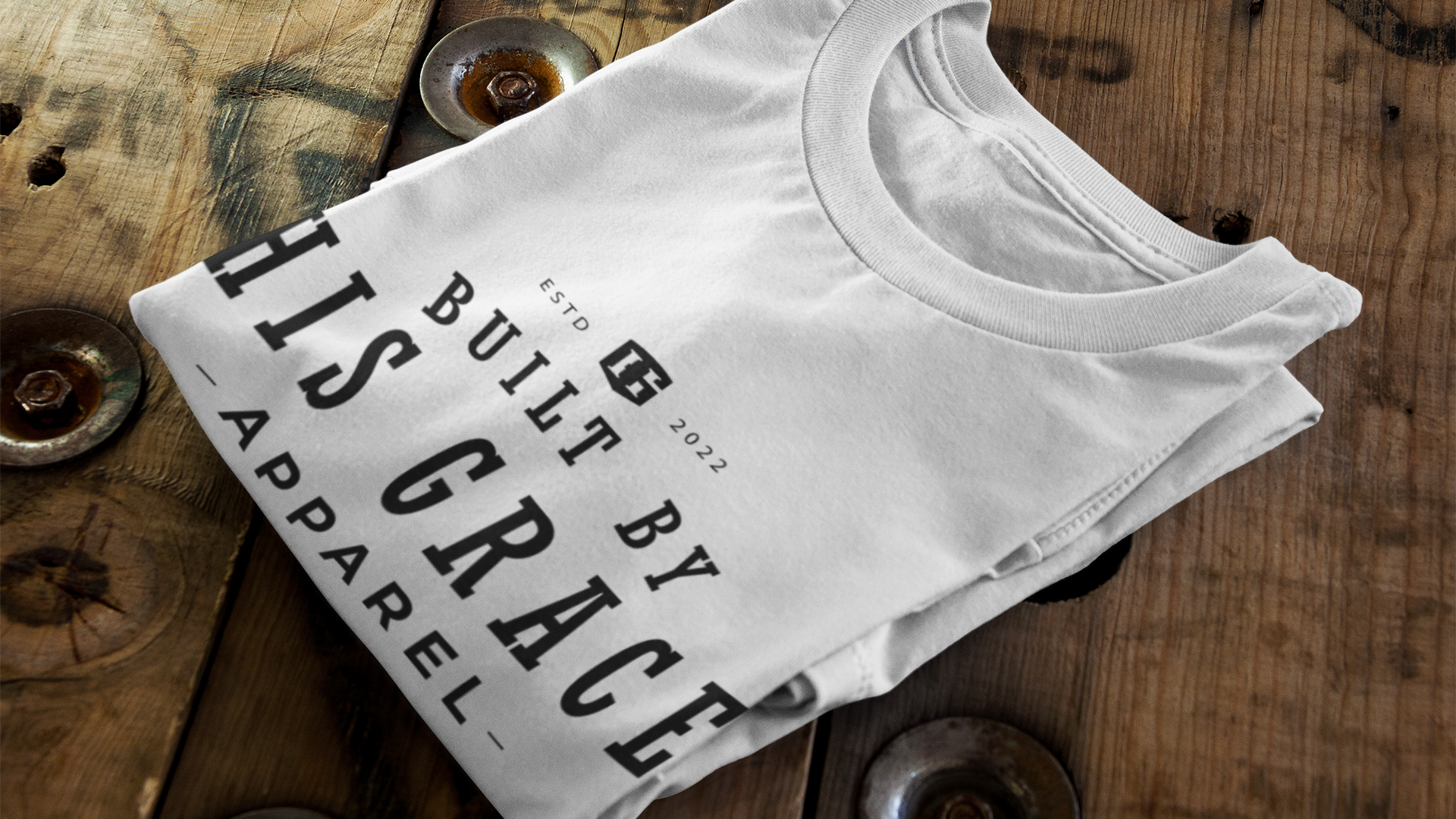 Folded t-shirt on table