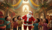 Foto: Chegada do Papai Noel no Taquara Plaza