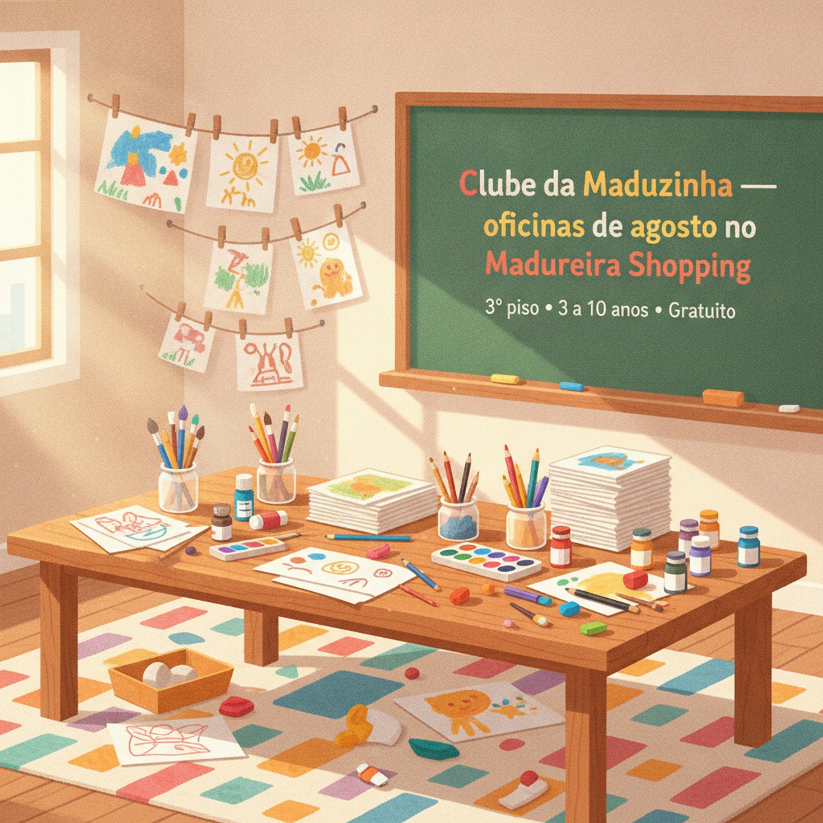 Foto: Clube da Maduzinha — oficinas de agosto no Madureira Shopping