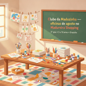 Foto: Clube da Maduzinha — oficinas de agosto no Madureira Shopping