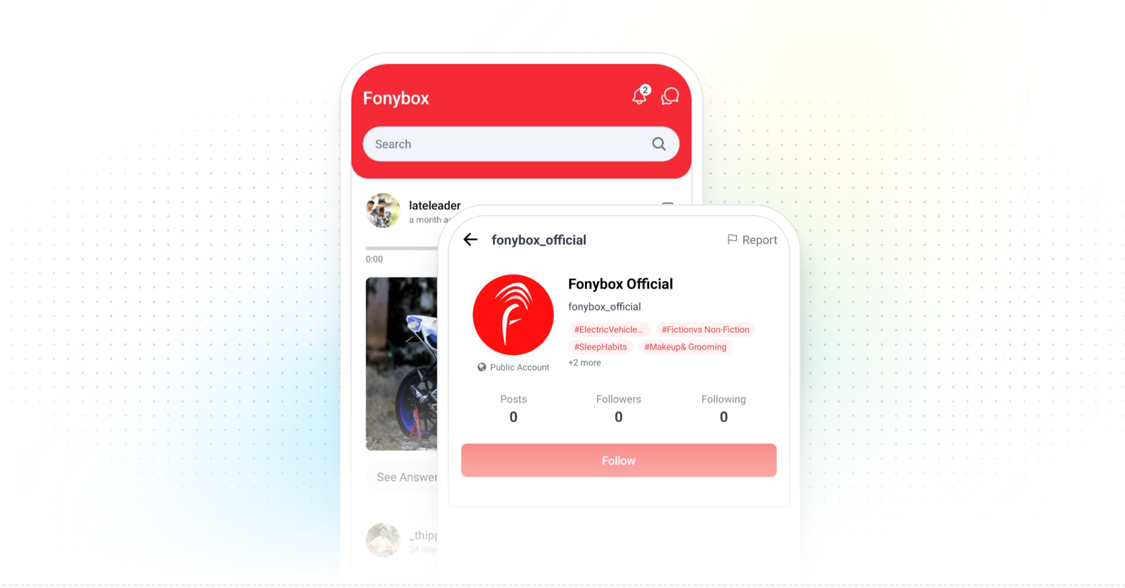 Fonybox interest-based community platform