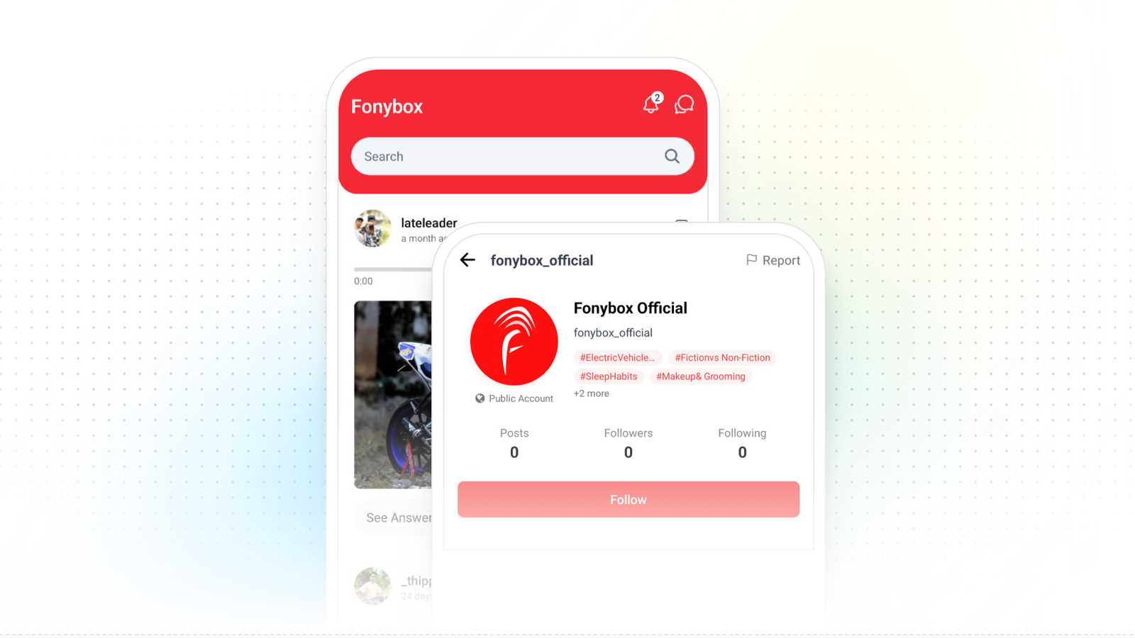 Fonybox interest-based community platform