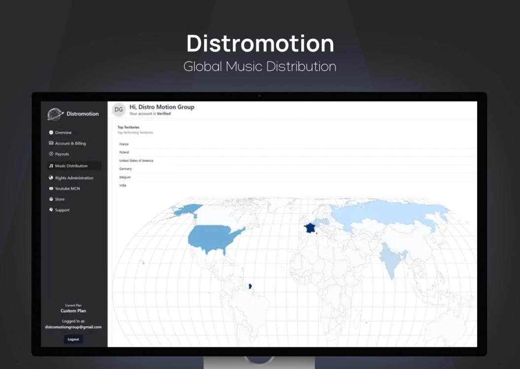 Music distribution platform dashboard for artists and labels