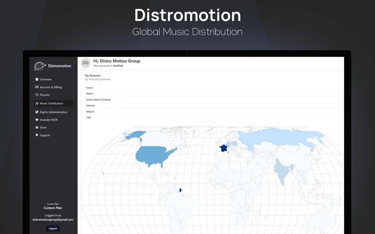 Music distribution platform dashboard for artists and labels