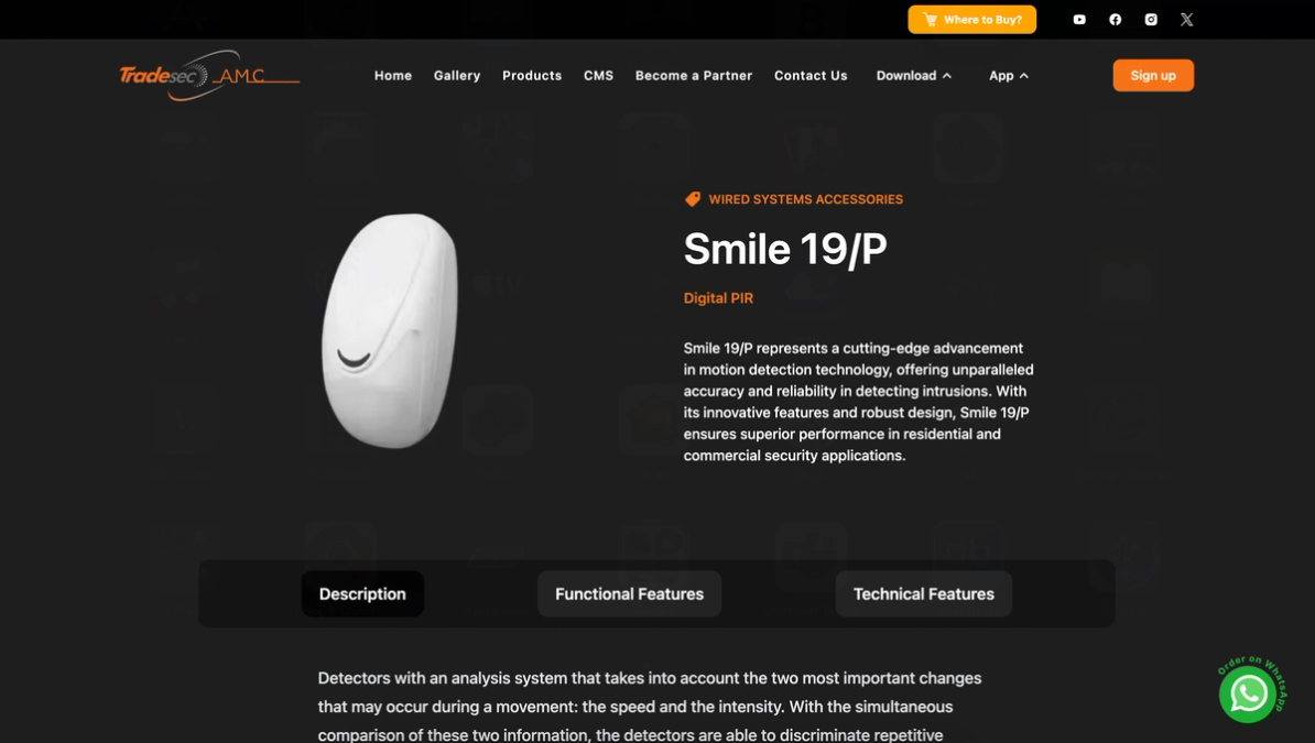TradeSec security systems website: Security Equipment Website Design for B2B and B2C Buyers