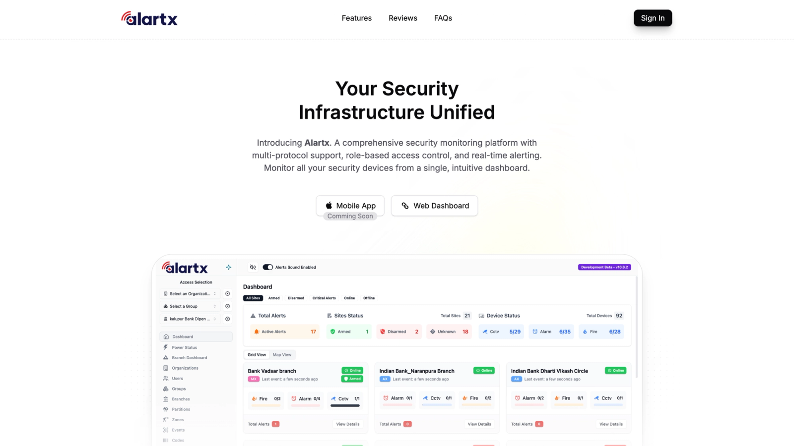 Security operations dashboard used to evaluate the cost of a bank monitoring platform