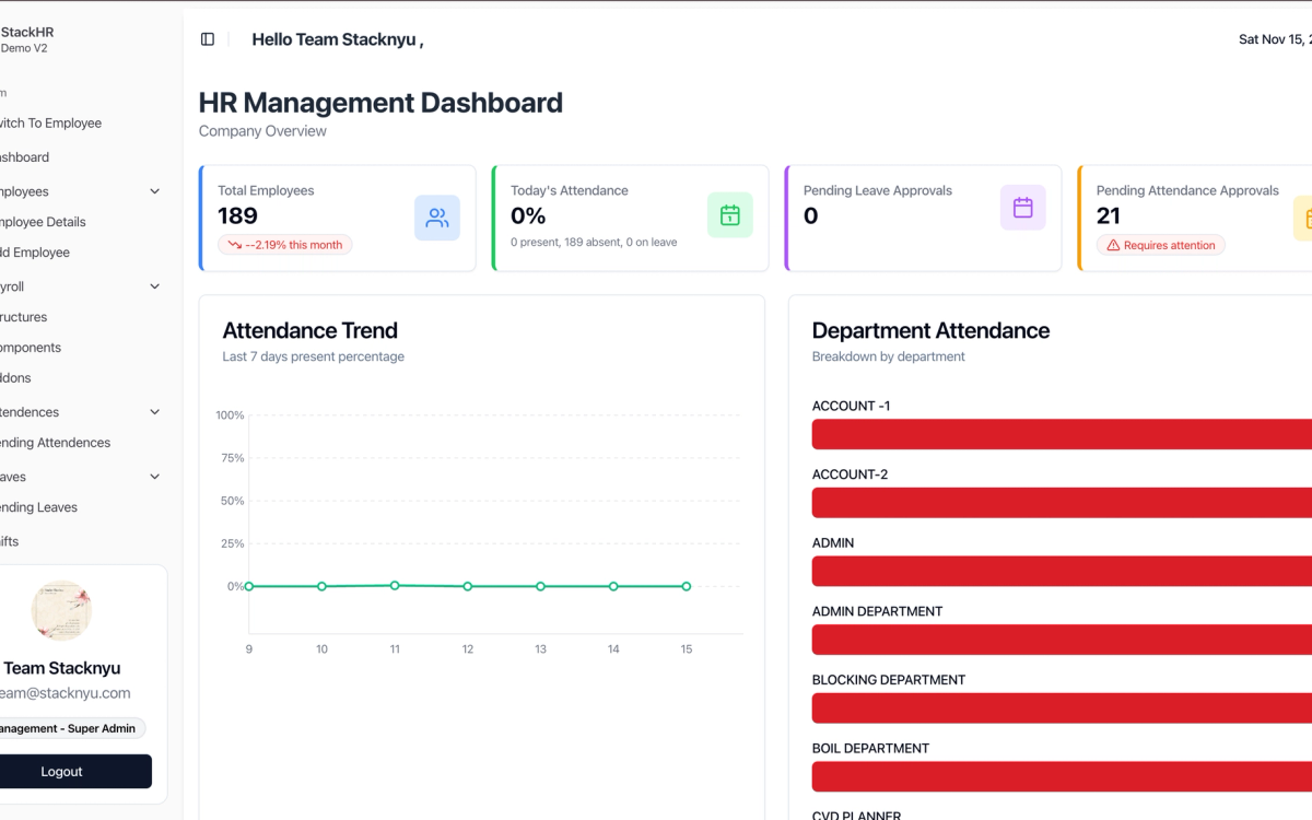 StackHR – A Fully Customisable HR Management System for Complex Organisations image