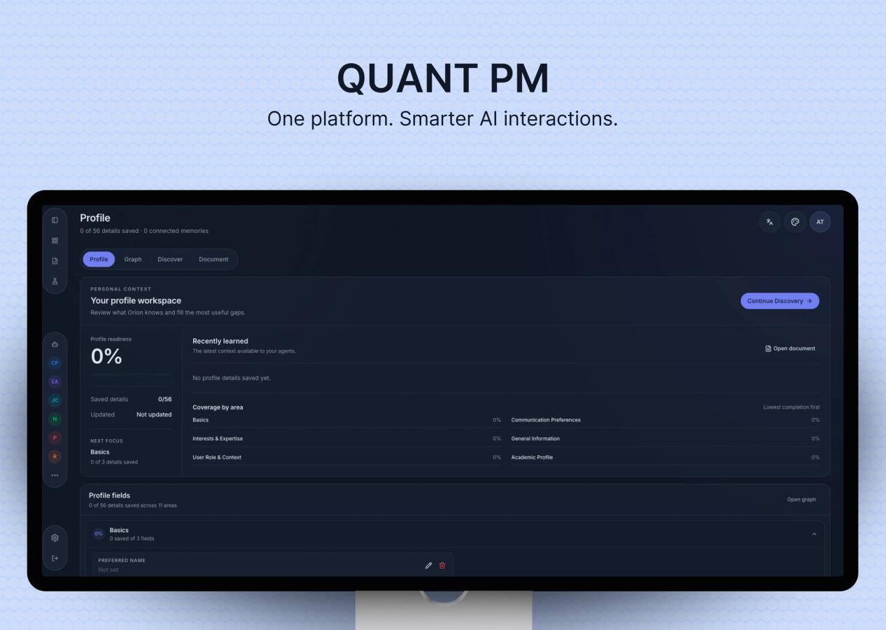 AI profile workspace interface