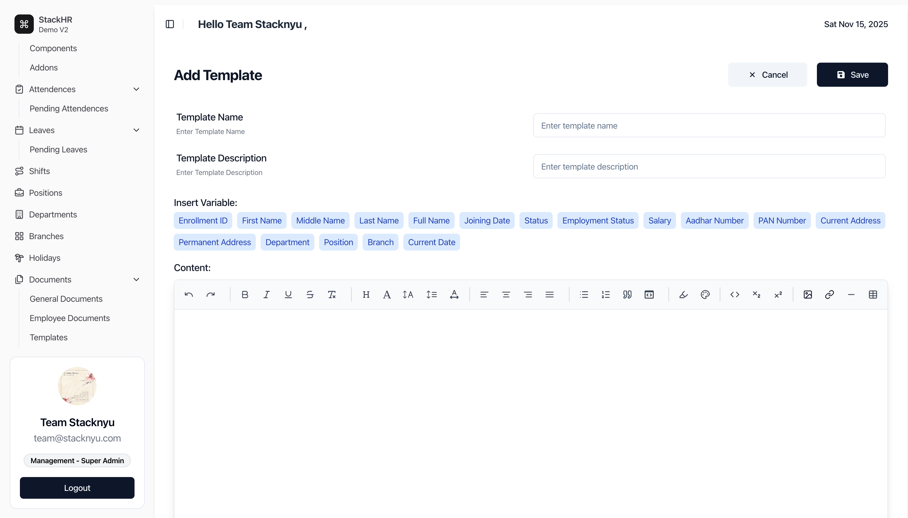 StackHR – A Fully Customisable HR Management System for Complex Organisations - Image 3