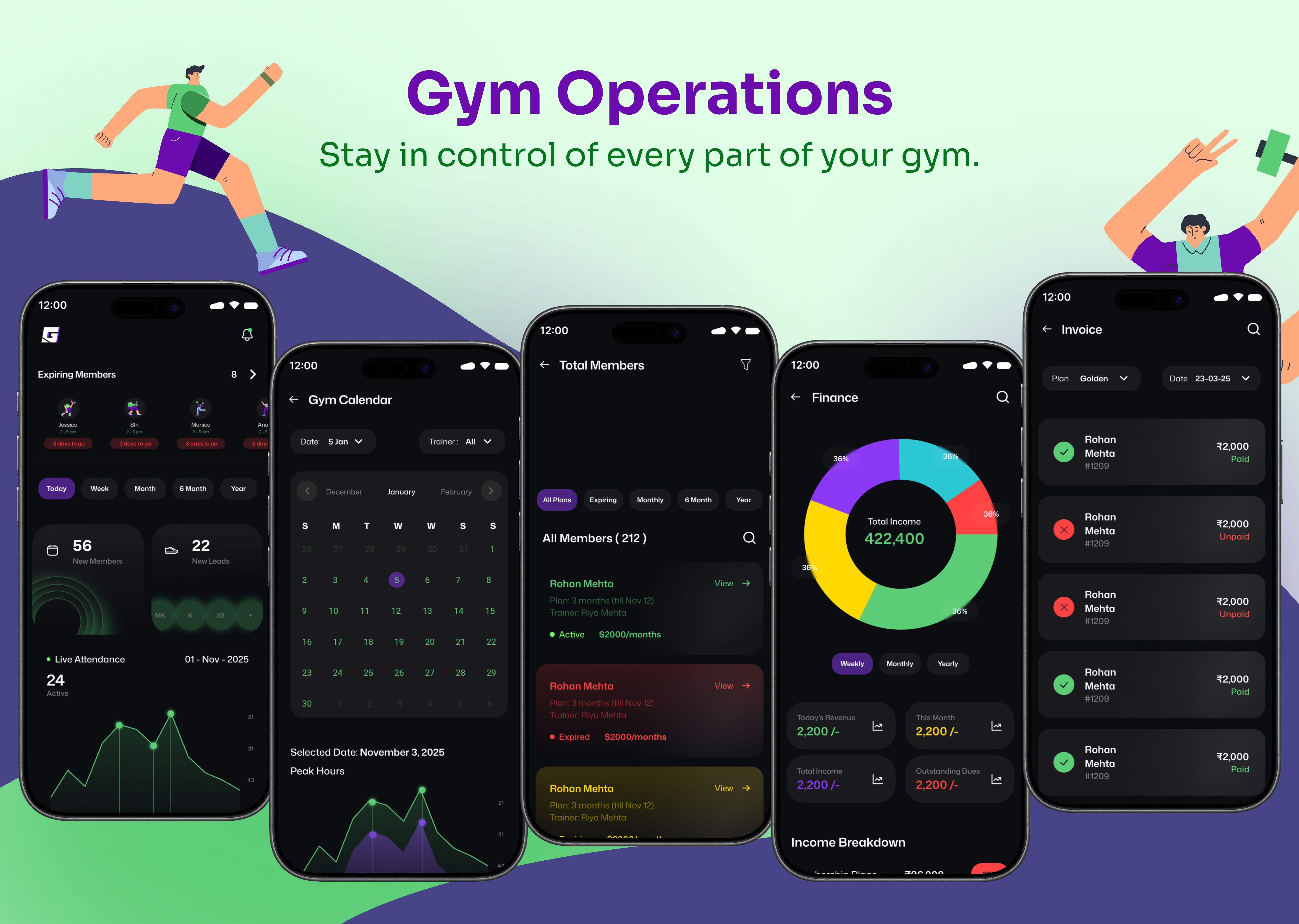 Gymrack gym management platform interface