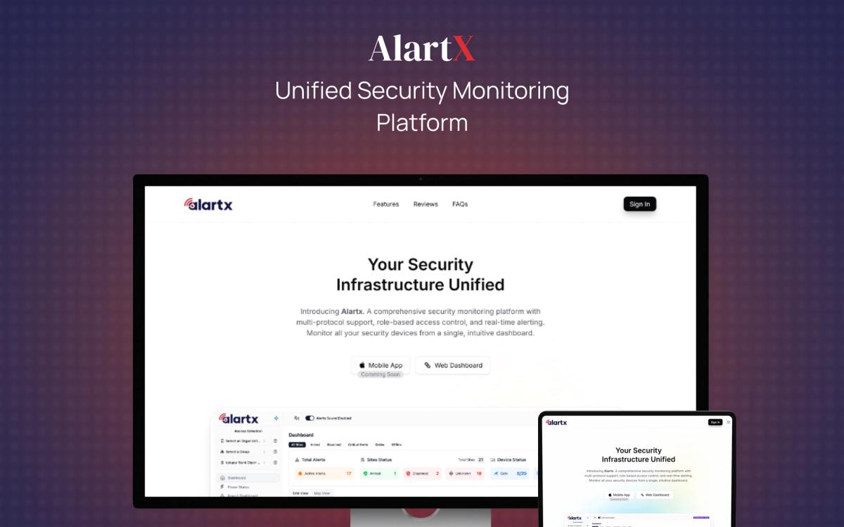 Alartx – Unified Security Infrastructure for Enterprise-Scale Institutions interface