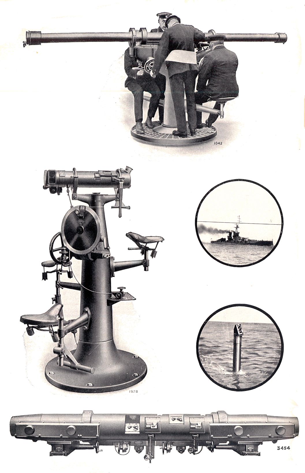 Naval optical range finding instrument