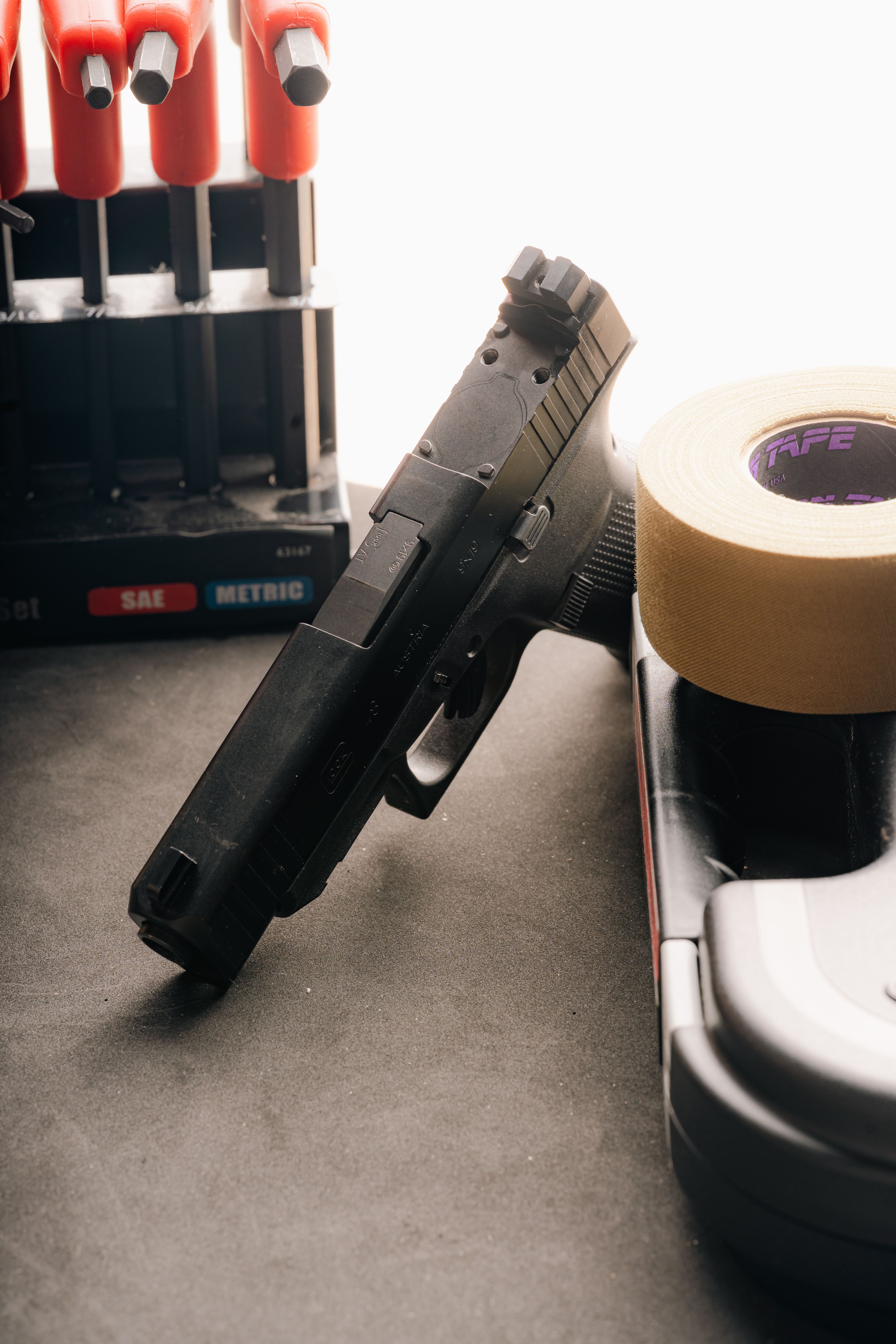 Glock 43X MOS slide — RMSc footprint with cover plate removed