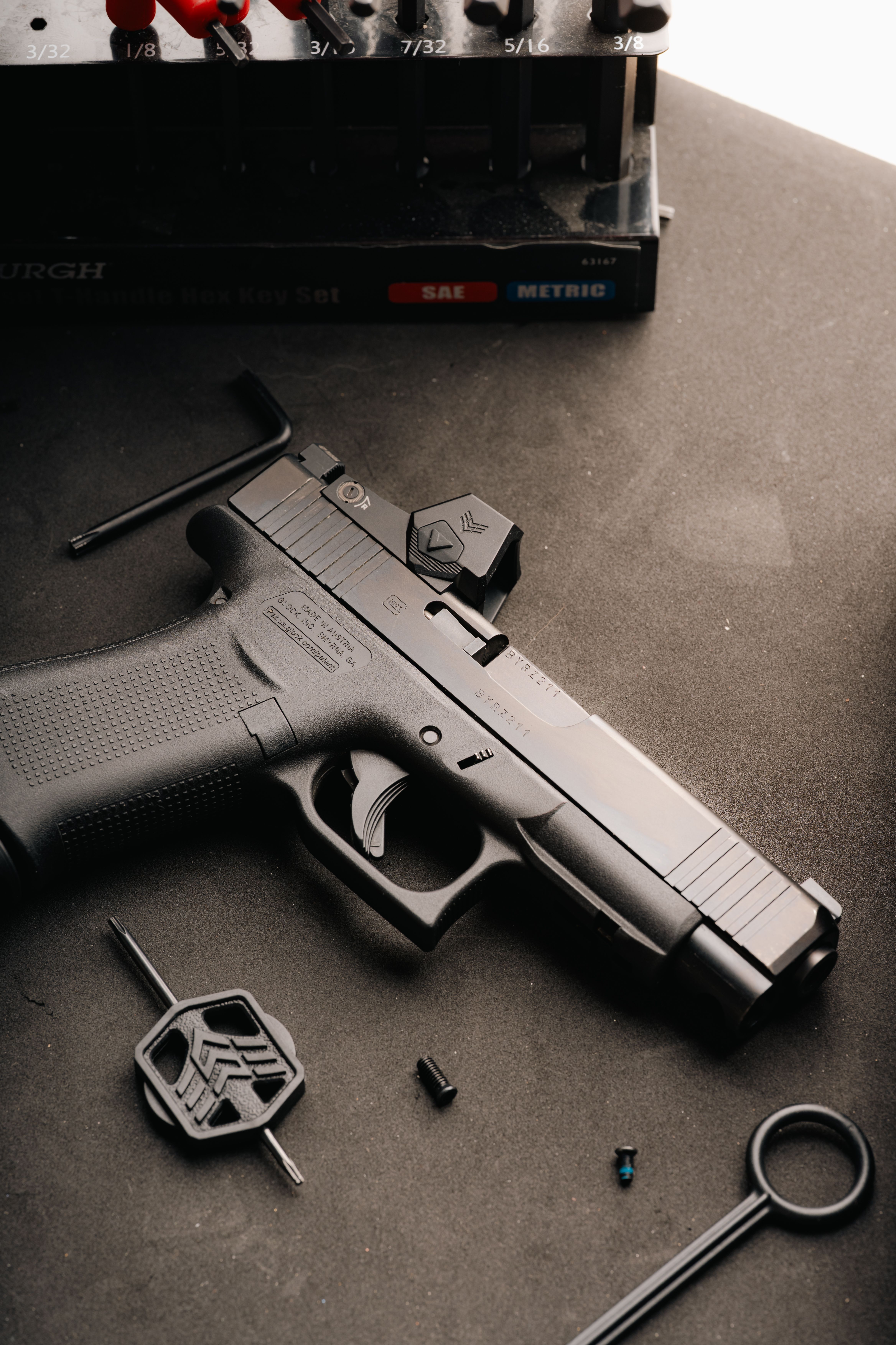 Glock 43X MOS with Swampfox Sentinel II red dot mounted