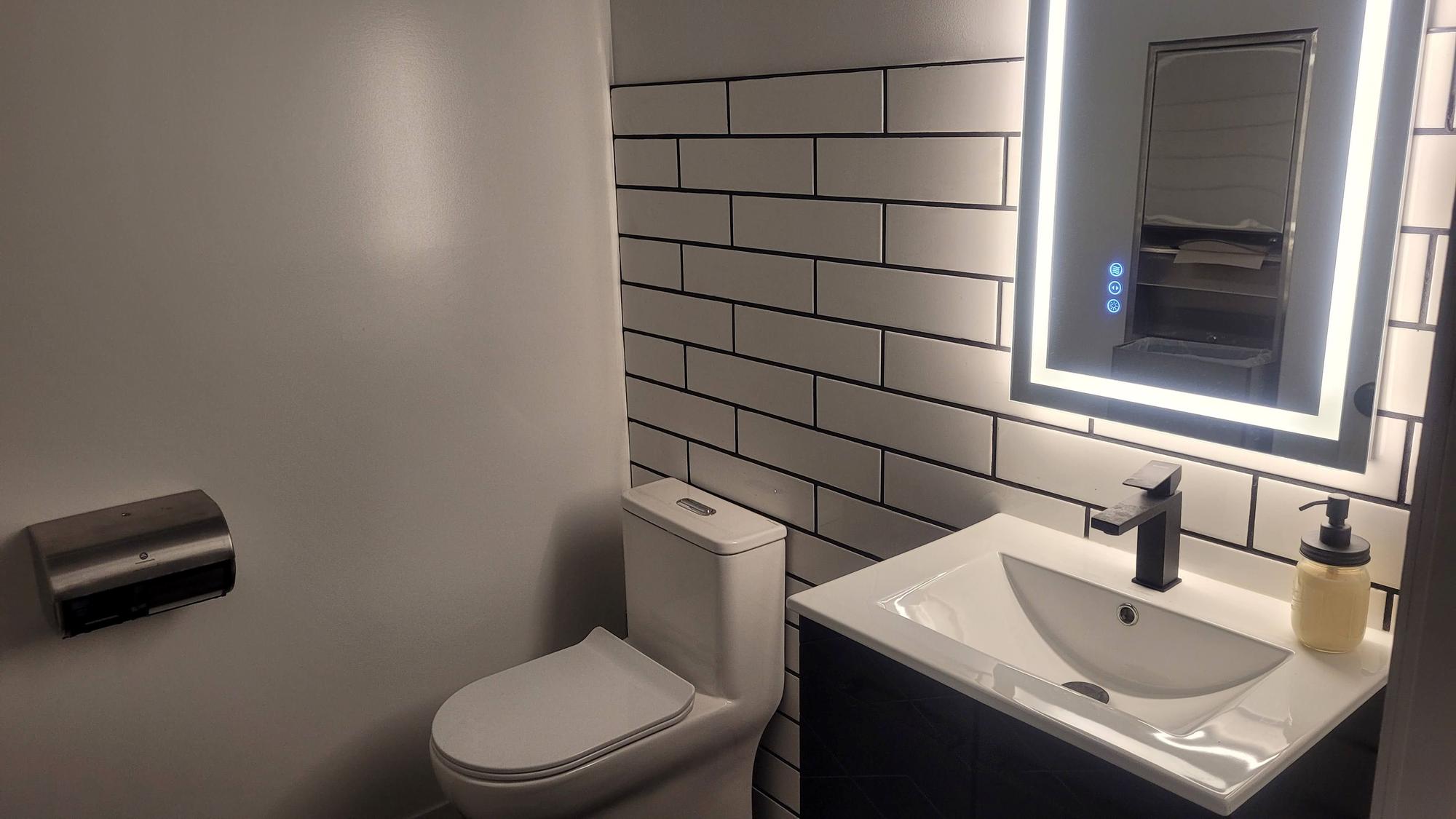 Subway-tile bathroom
