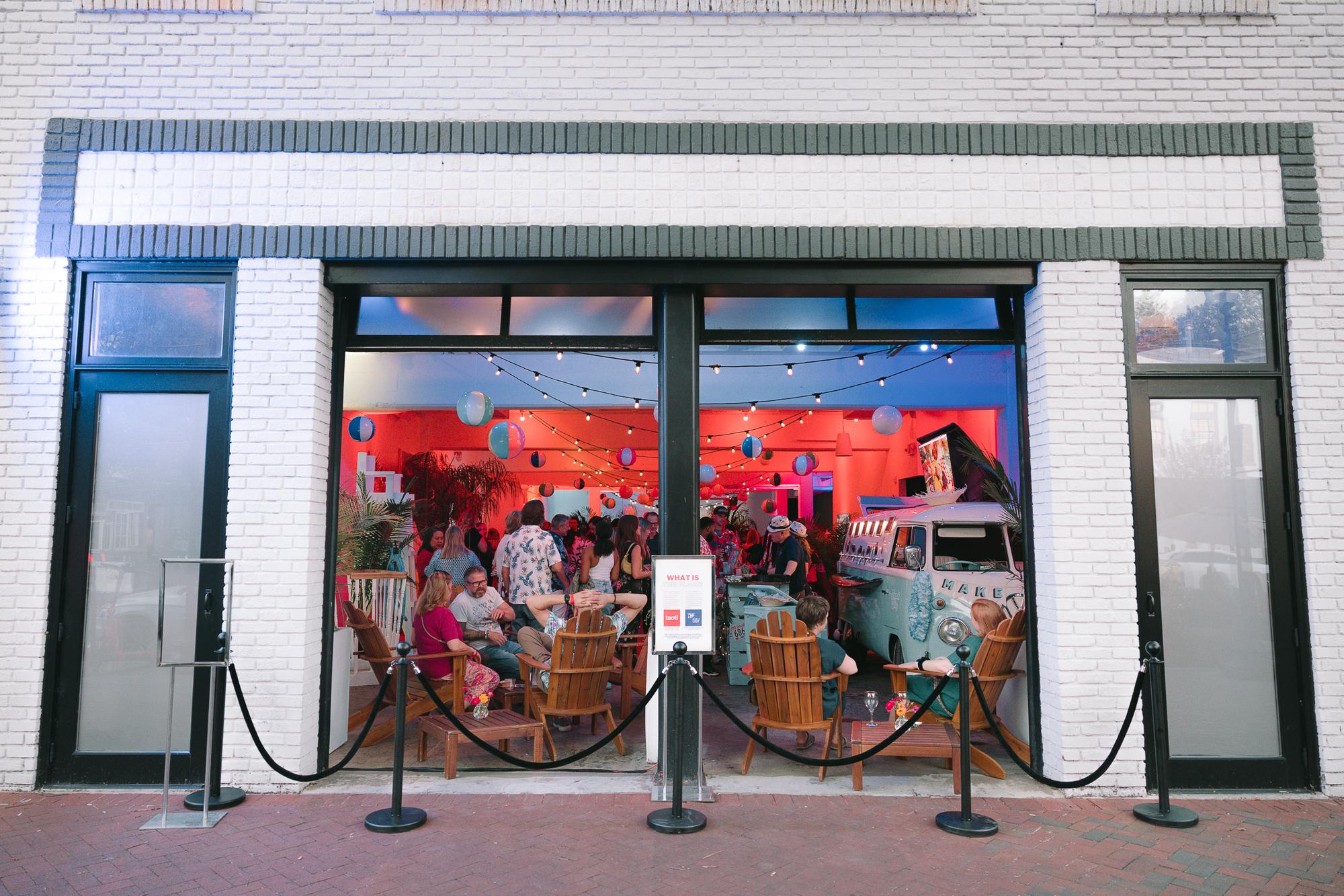 Bar service by the garage doors