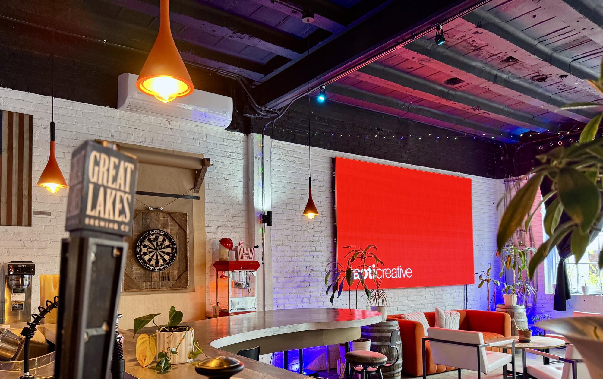 The 12.5-foot LED wall