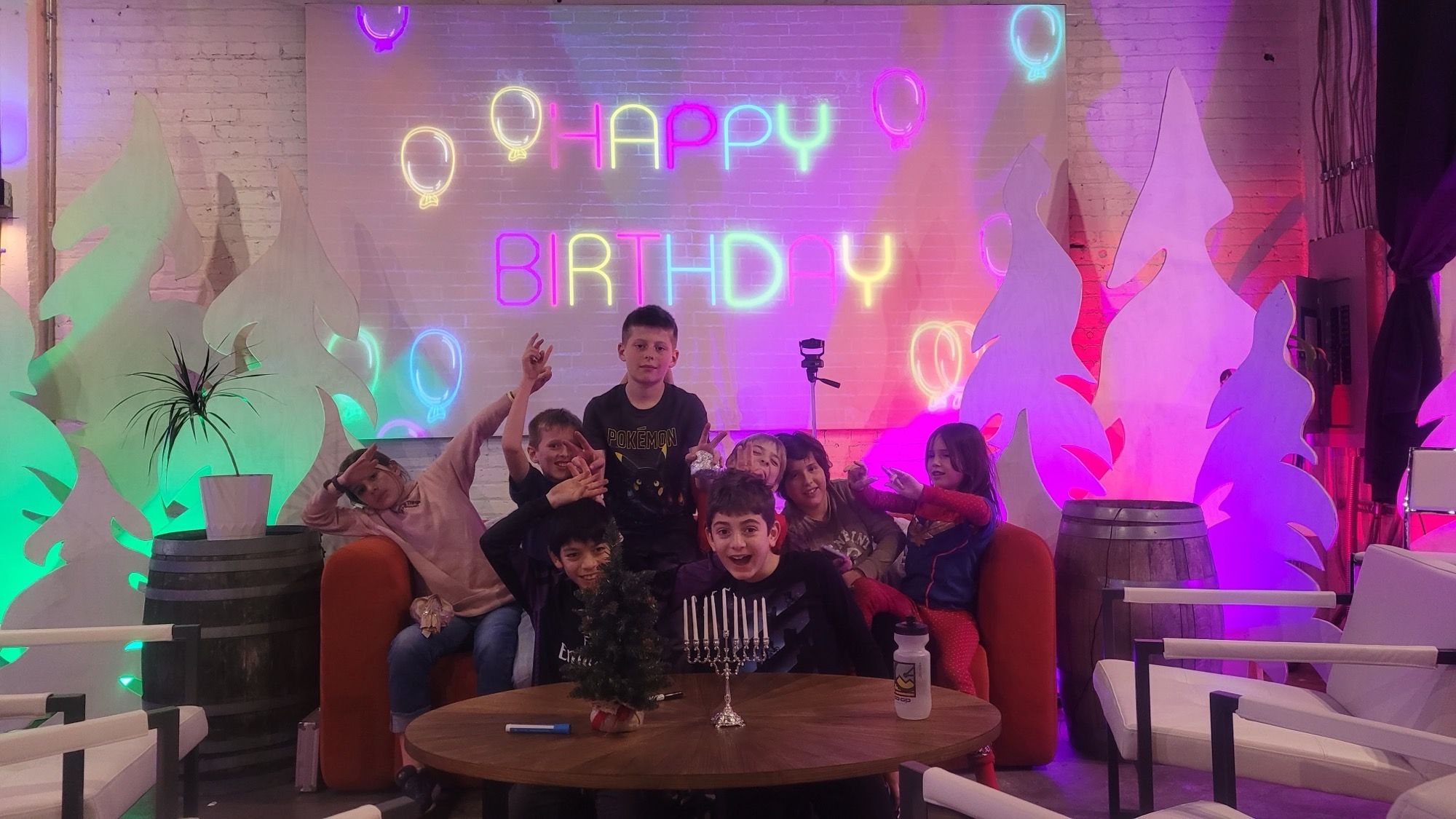 Birthday crew on the couch