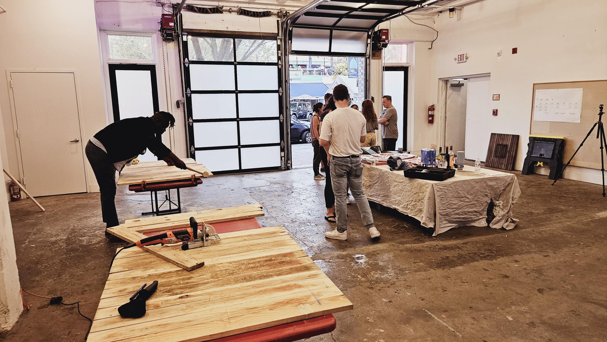 Fabrication workshop in the hall
