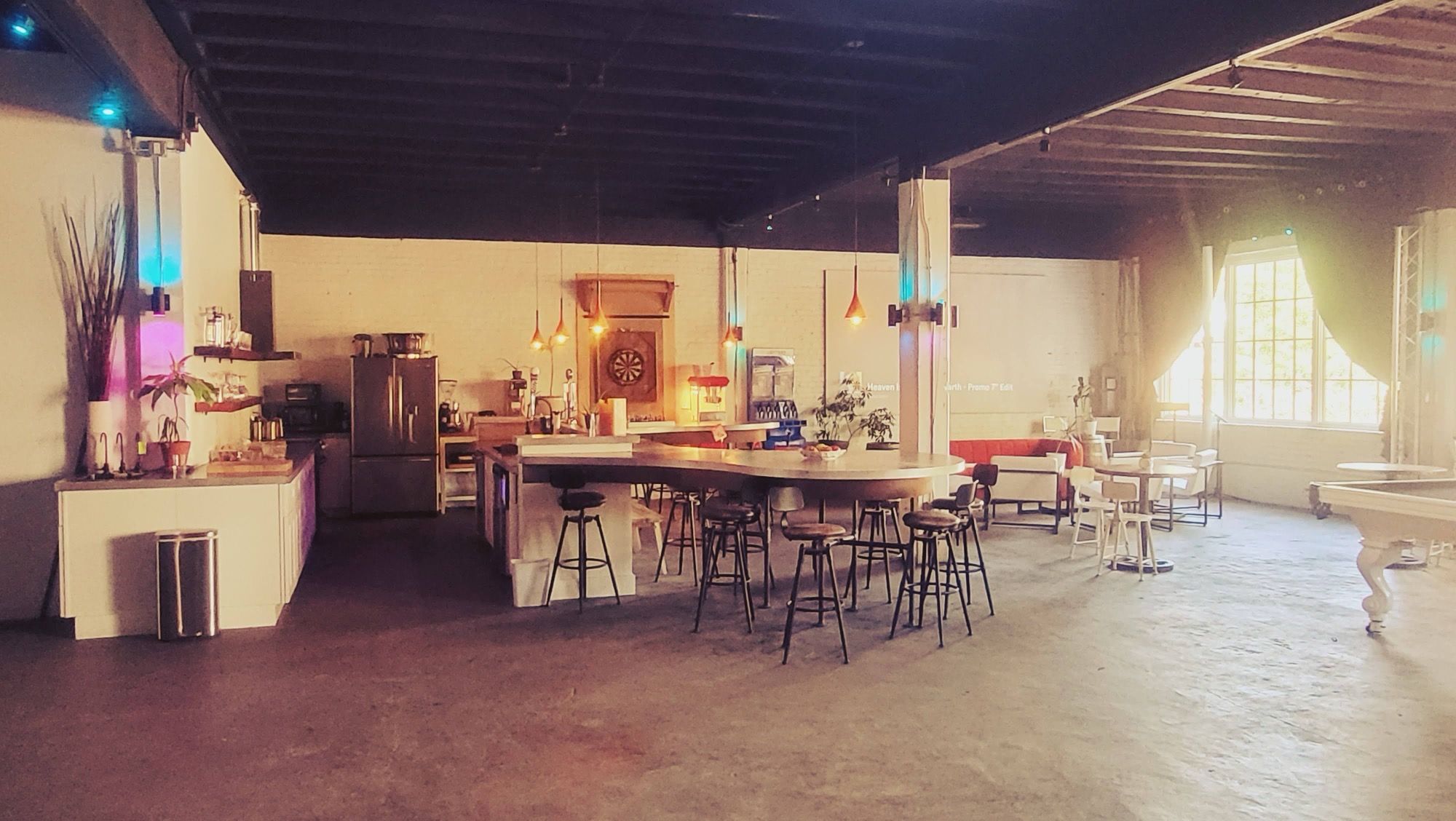 The Lounge kitchen and bar by day