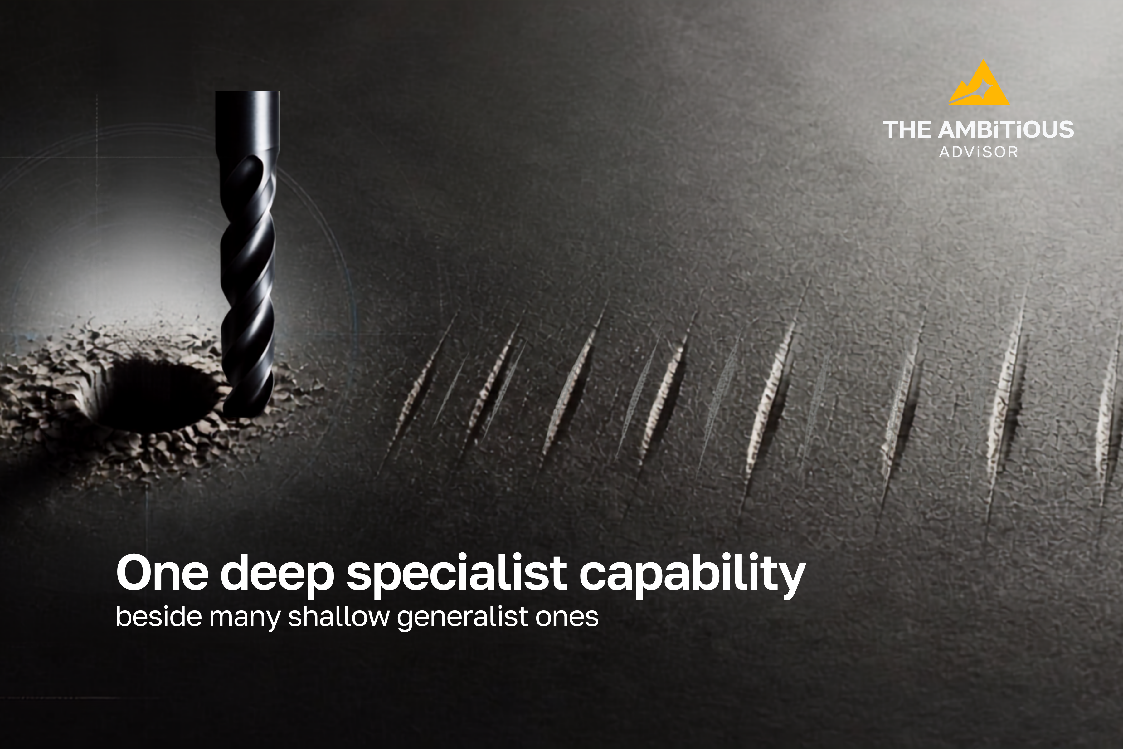 One deep specialist capability beside many shallow generalist ones.