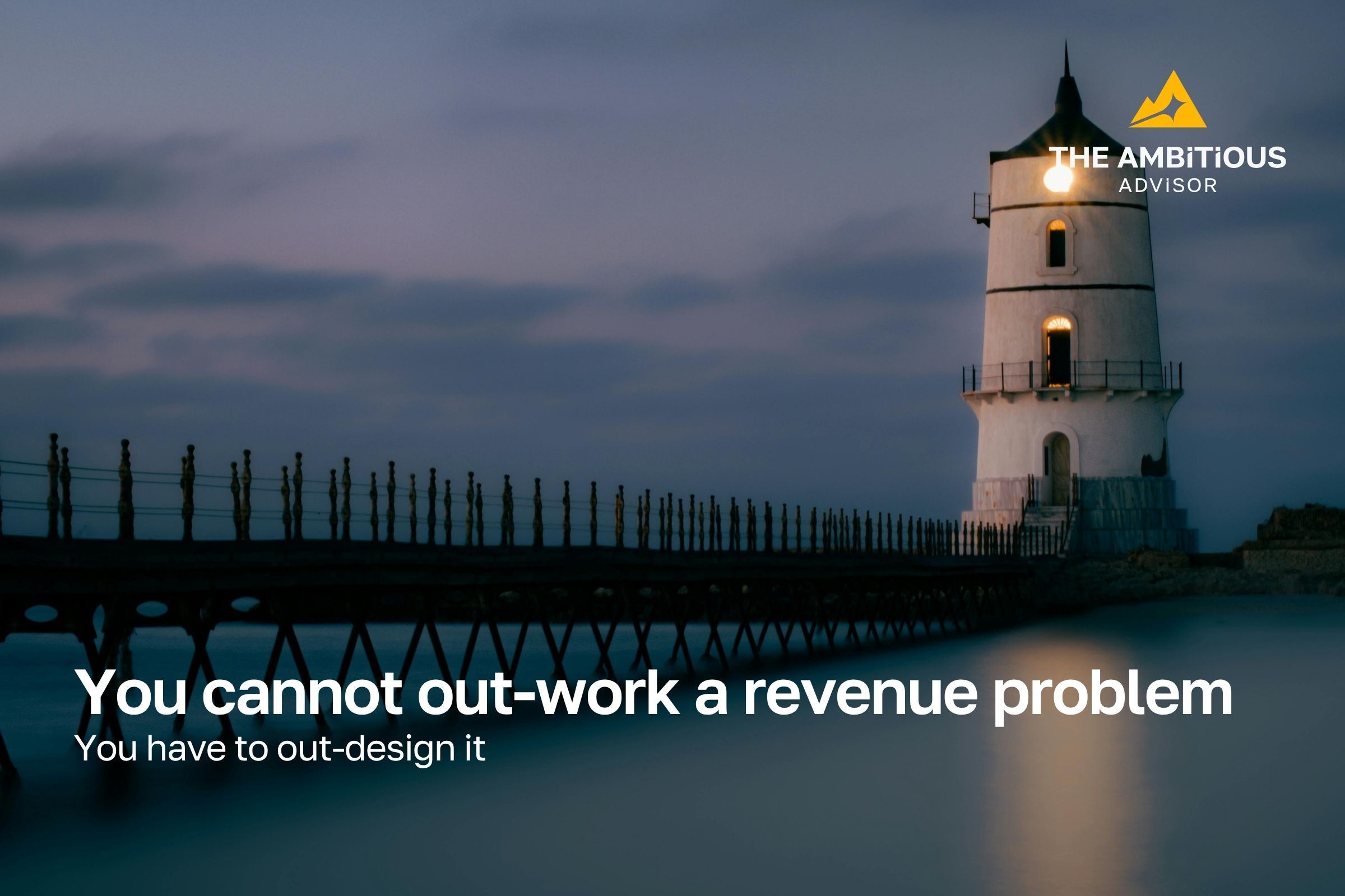 a lighthouse standing firm against open sea, representing a consulting practice built to last.