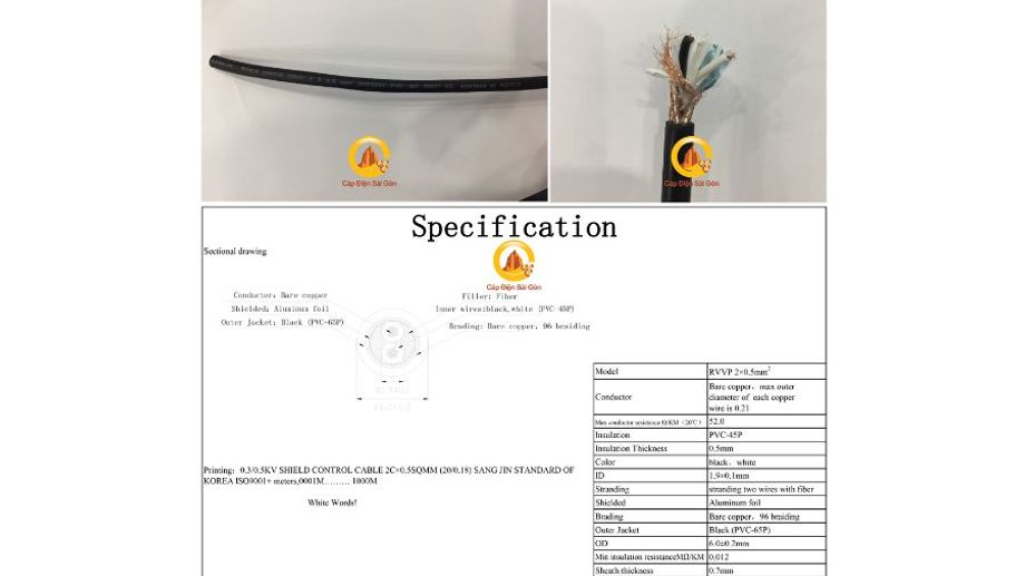 Cáp Điều Khiển Sangjin 2 Core Có Lưới Chống Nhiễu: Giải Pháp Hoàn Hảo Cho Hệ Thống Điều Khiển Công Nghiệp