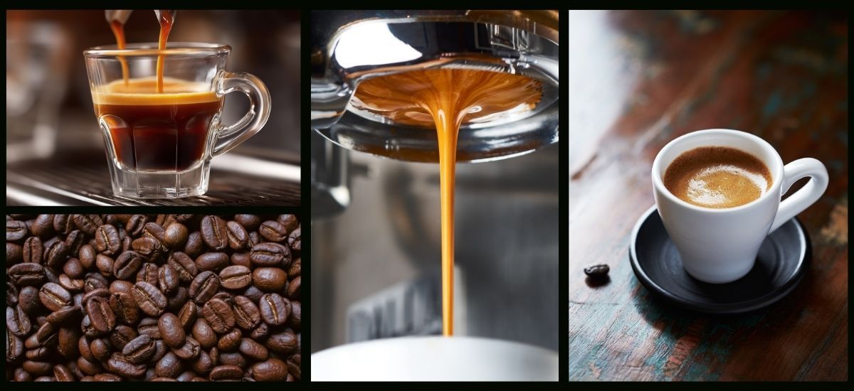 selection of coffee drinks and beans