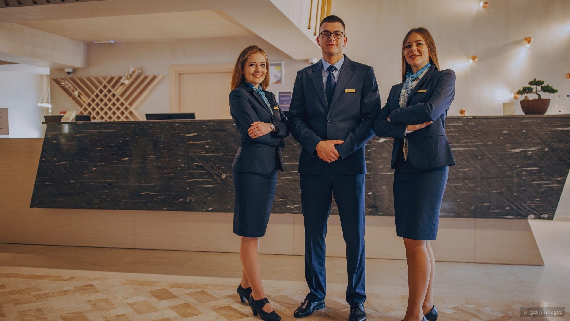 staff ready to serve at a luxury hotel