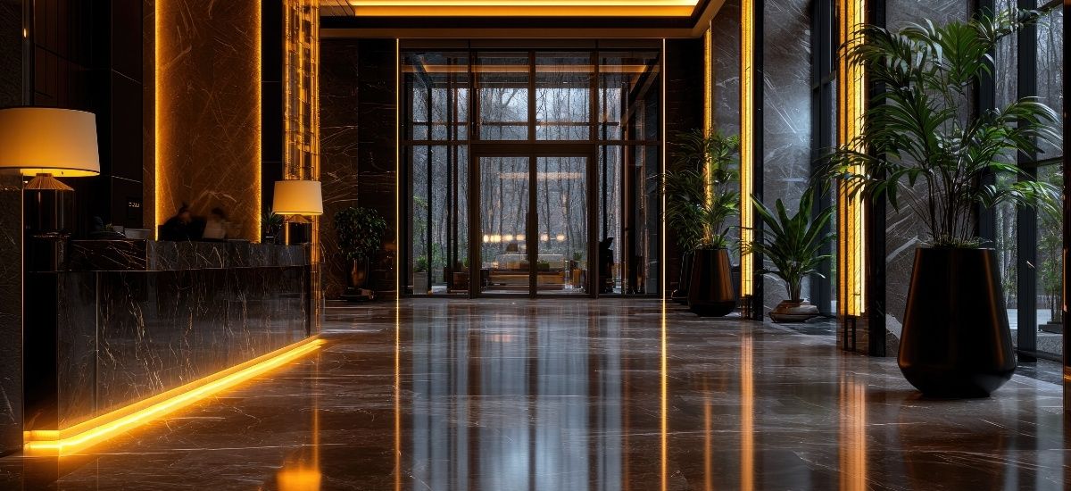 luxury hotel in the city with its dark and rich interior