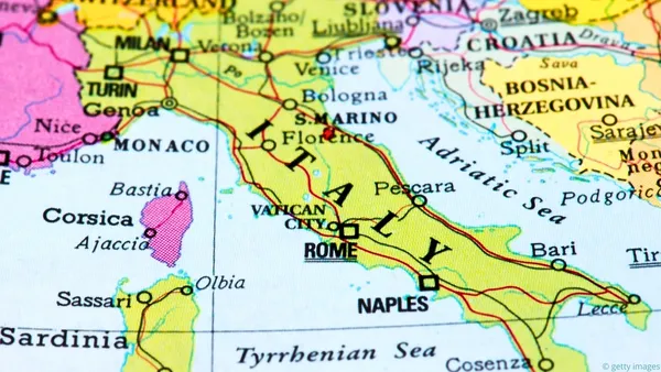 italian peninsula and the mediterranean sea