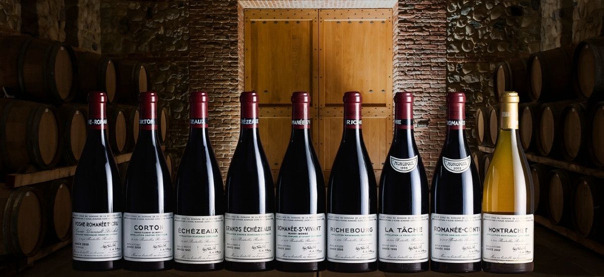 drc wine lineup wine bottles