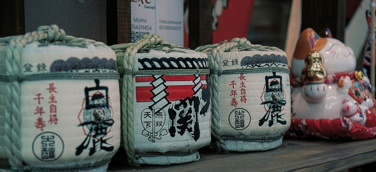 sake barrels aging sake in japan