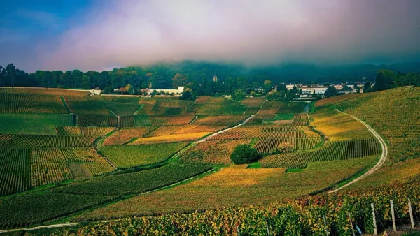 stormy day over the vineyards in france