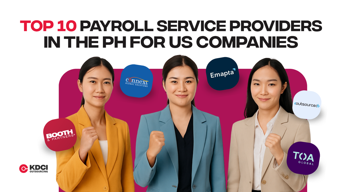 three women in a top ten payroll service providers in the ph graphic