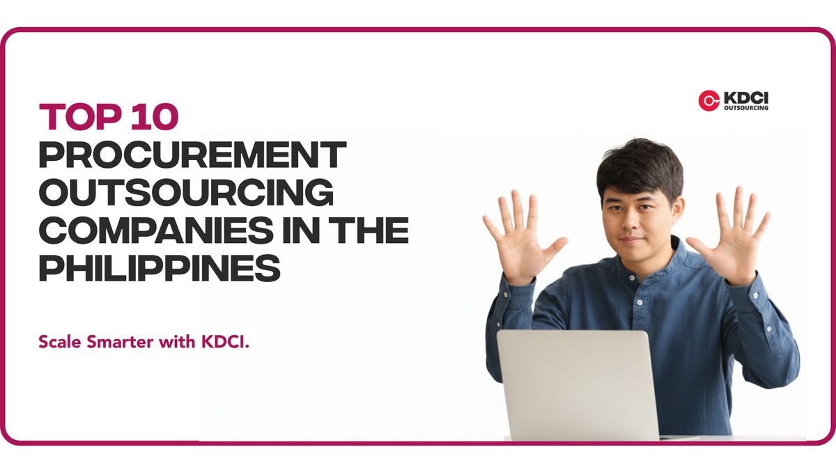 corporate professional beside text "Top 10 Procurement Outsourcing Companies in the Philippines" with KDCI logo