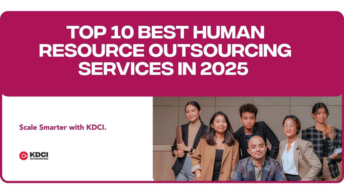 corporate professionals with text above "Top 10 Best Human Resource Outsourcing Services 2025"