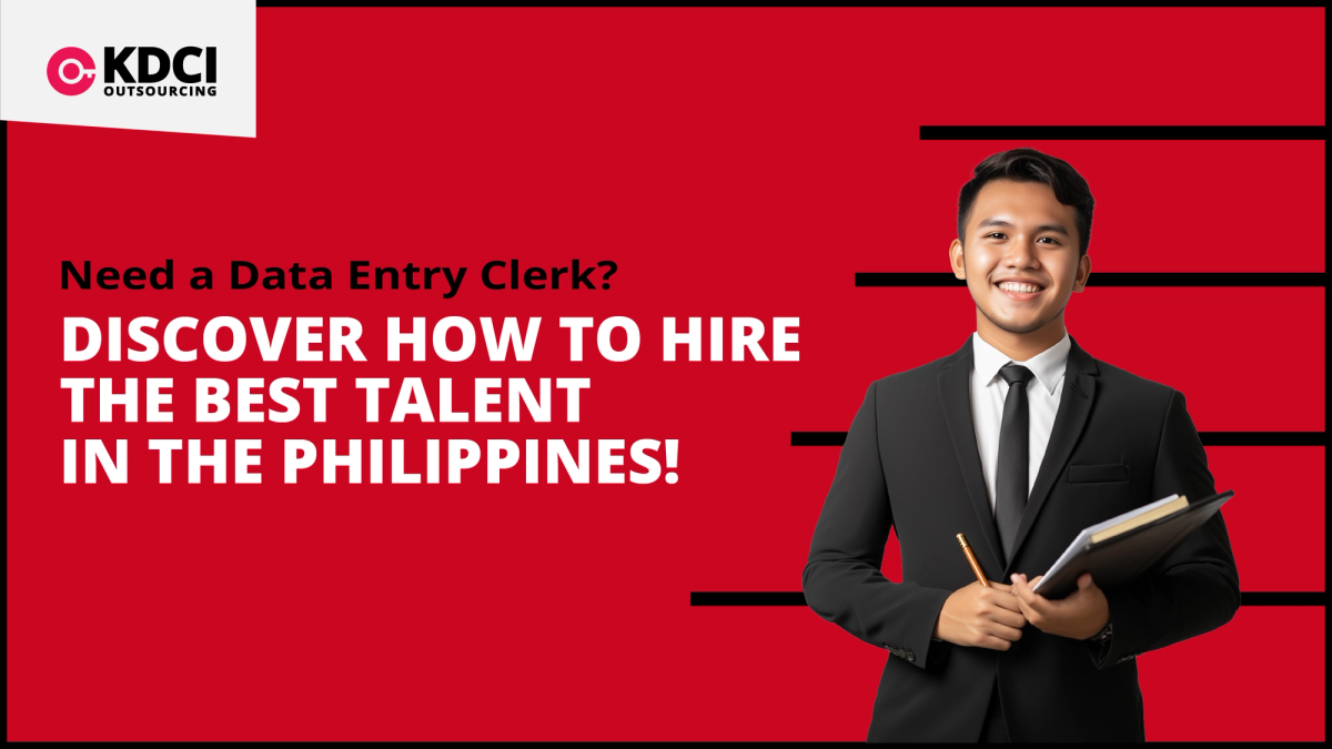 man posing next text "Discover How to Hire The Best Talent in the Philippines" with KDCI logo